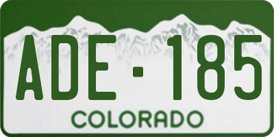 CO license plate ADE185
