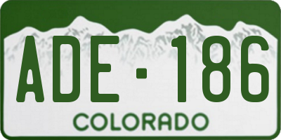 CO license plate ADE186
