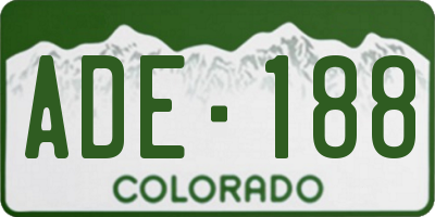 CO license plate ADE188