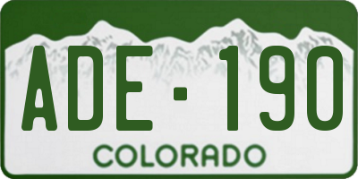 CO license plate ADE190