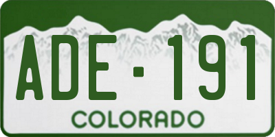 CO license plate ADE191