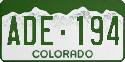 CO license plate ADE194