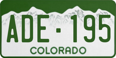 CO license plate ADE195