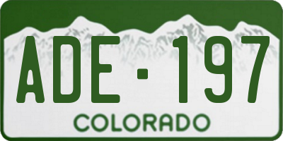 CO license plate ADE197