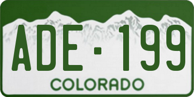 CO license plate ADE199