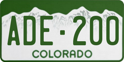 CO license plate ADE200
