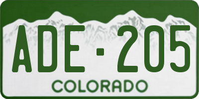 CO license plate ADE205
