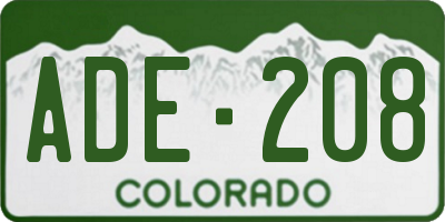 CO license plate ADE208