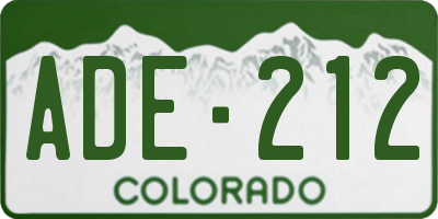 CO license plate ADE212