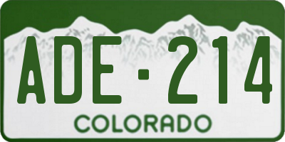 CO license plate ADE214
