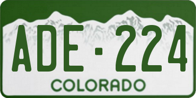 CO license plate ADE224