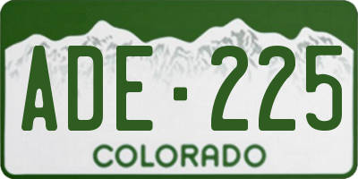 CO license plate ADE225