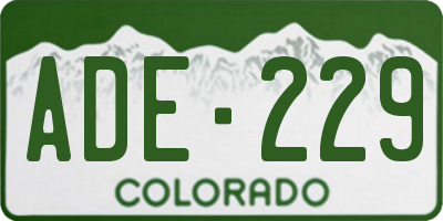 CO license plate ADE229