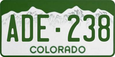 CO license plate ADE238