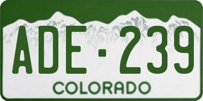 CO license plate ADE239