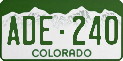 CO license plate ADE240