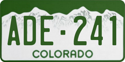 CO license plate ADE241