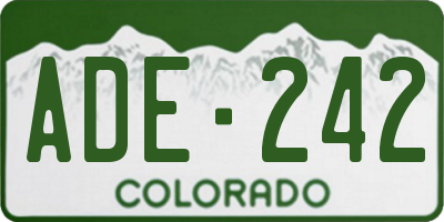 CO license plate ADE242