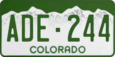 CO license plate ADE244