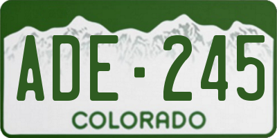 CO license plate ADE245