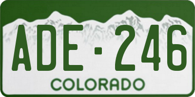 CO license plate ADE246