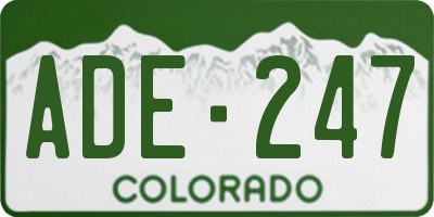 CO license plate ADE247