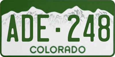 CO license plate ADE248