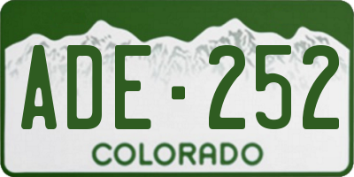 CO license plate ADE252