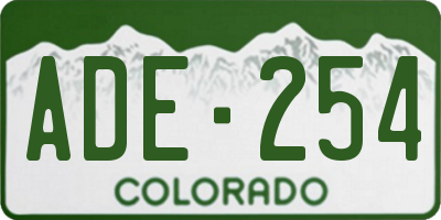 CO license plate ADE254