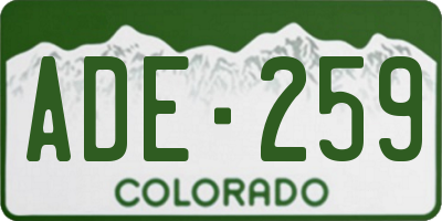 CO license plate ADE259