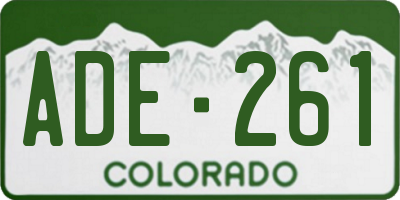 CO license plate ADE261