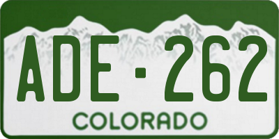 CO license plate ADE262