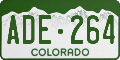 CO license plate ADE264