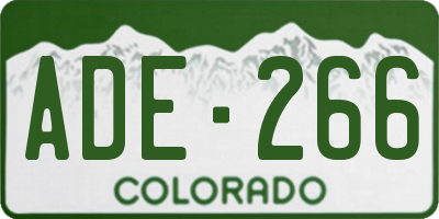 CO license plate ADE266