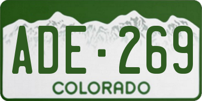 CO license plate ADE269