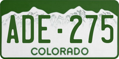 CO license plate ADE275