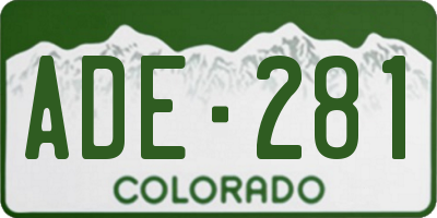 CO license plate ADE281