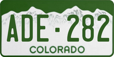 CO license plate ADE282