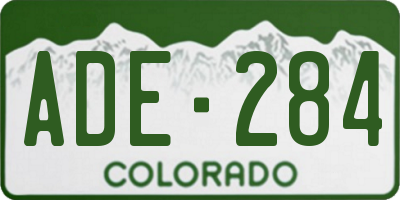CO license plate ADE284