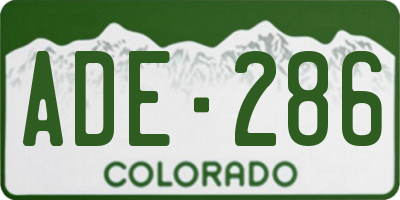 CO license plate ADE286