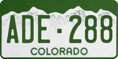 CO license plate ADE288