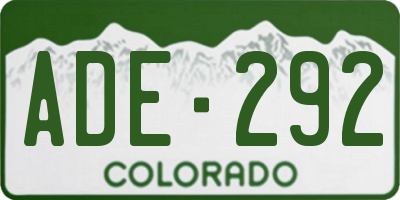 CO license plate ADE292