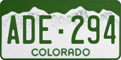 CO license plate ADE294