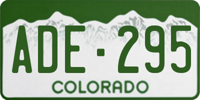 CO license plate ADE295