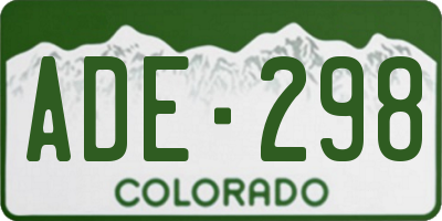 CO license plate ADE298