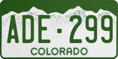 CO license plate ADE299