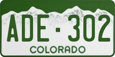 CO license plate ADE302