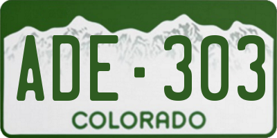 CO license plate ADE303
