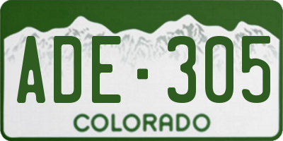 CO license plate ADE305