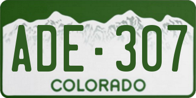 CO license plate ADE307